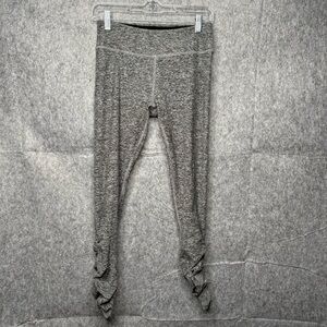 Beyond Yoga Gray Heathered Spacedye Essential Ruched Leggings-‎ Sz L